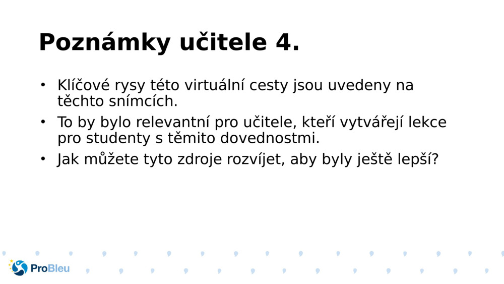 Poznámky učitele 4.