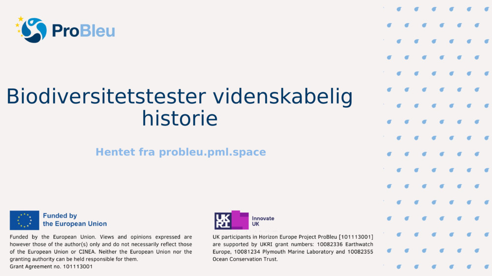 Biodiversitetstester videnskabelig historie