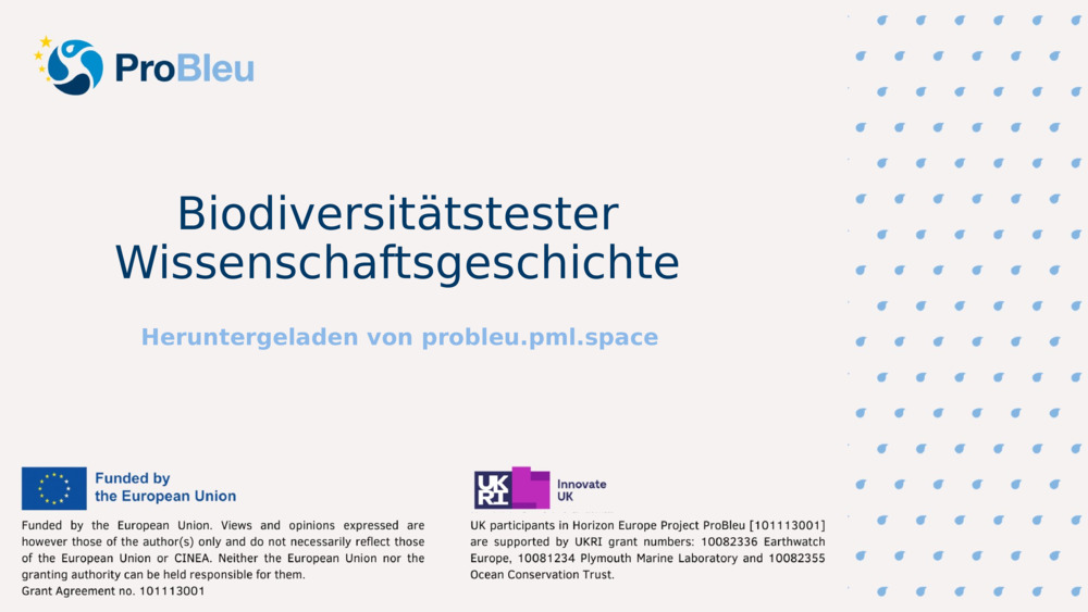 Biodiversitätstester Wissenschaftsgeschichte