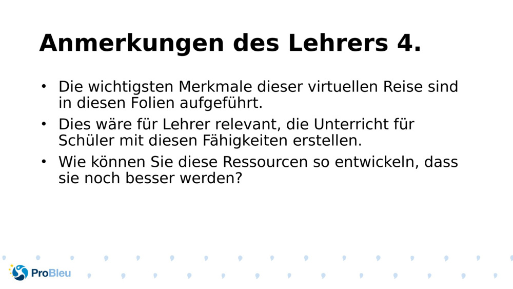 Anmerkungen des Lehrers 4.