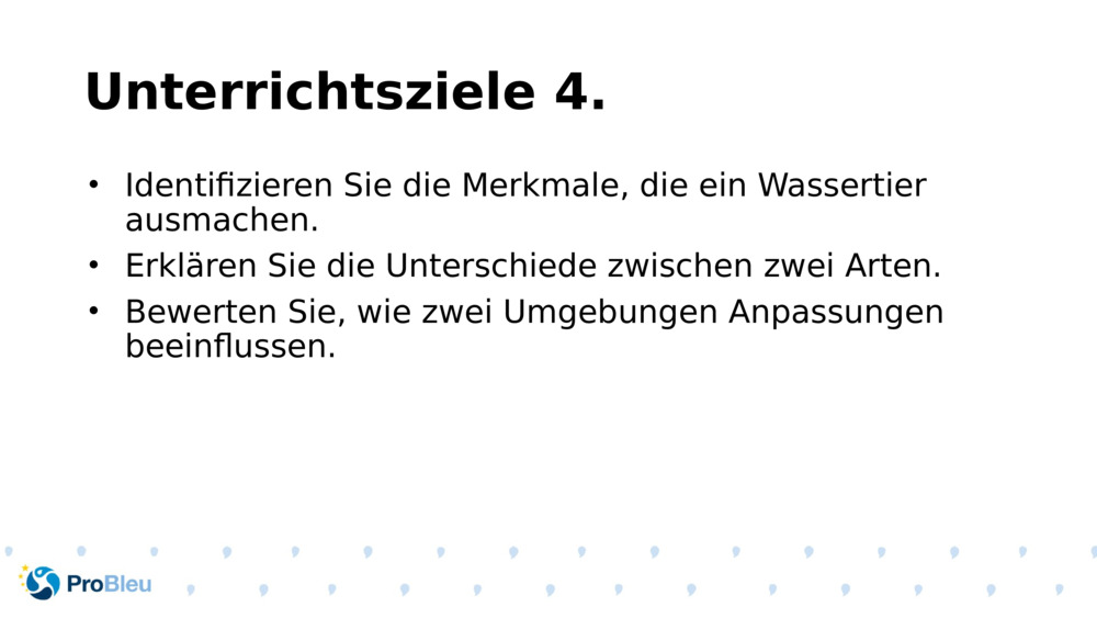 Unterrichtsziele 4.
