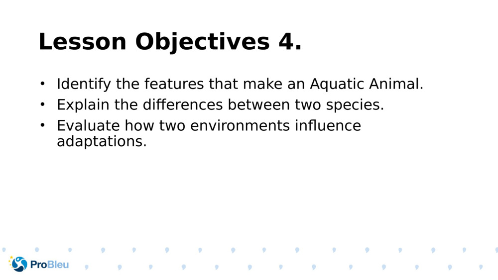 Lesson Objectives 4.