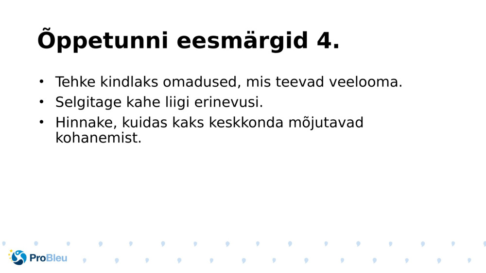 Õppetunni eesmärgid 4.