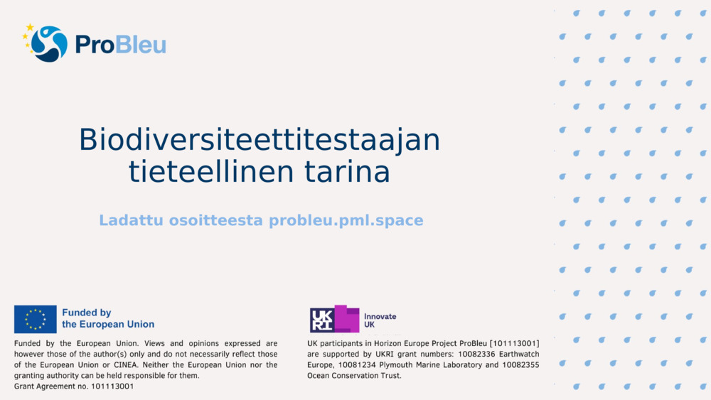 Biodiversiteettitestaajan tieteellinen tarina