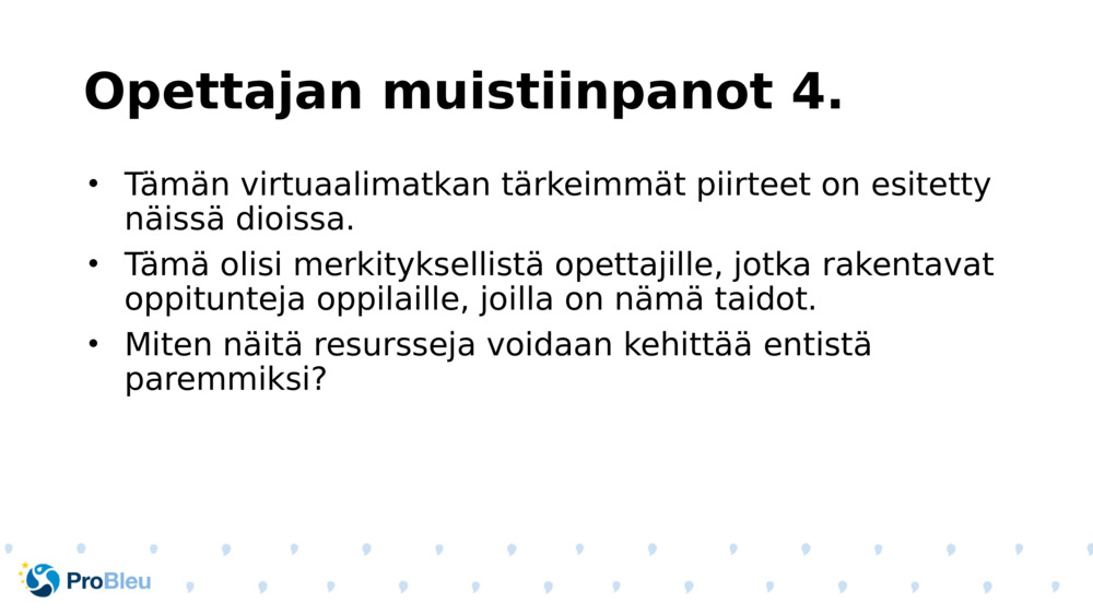 Opettajan muistiinpanot 4.