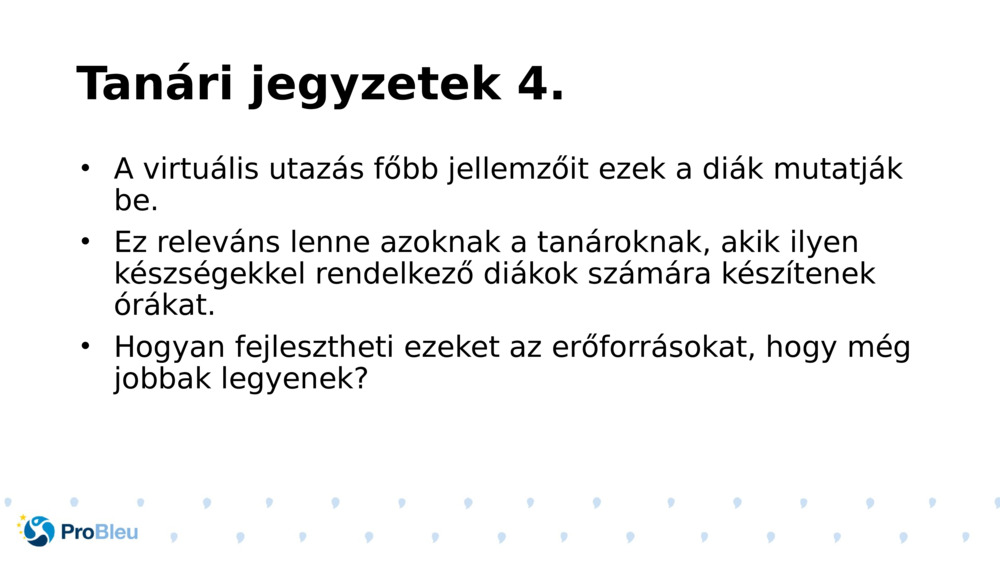 Tanári jegyzetek 4.