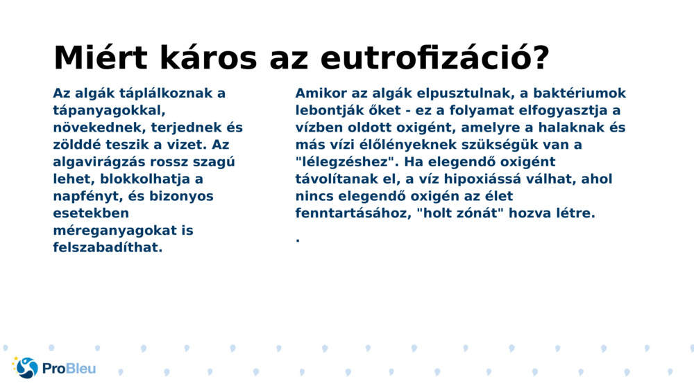 Miért káros az eutrofizáció?