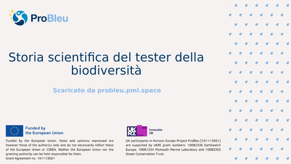 Storia scientifica del tester della biodiversità