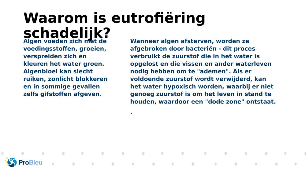 Waarom is eutrofiëring schadelijk?