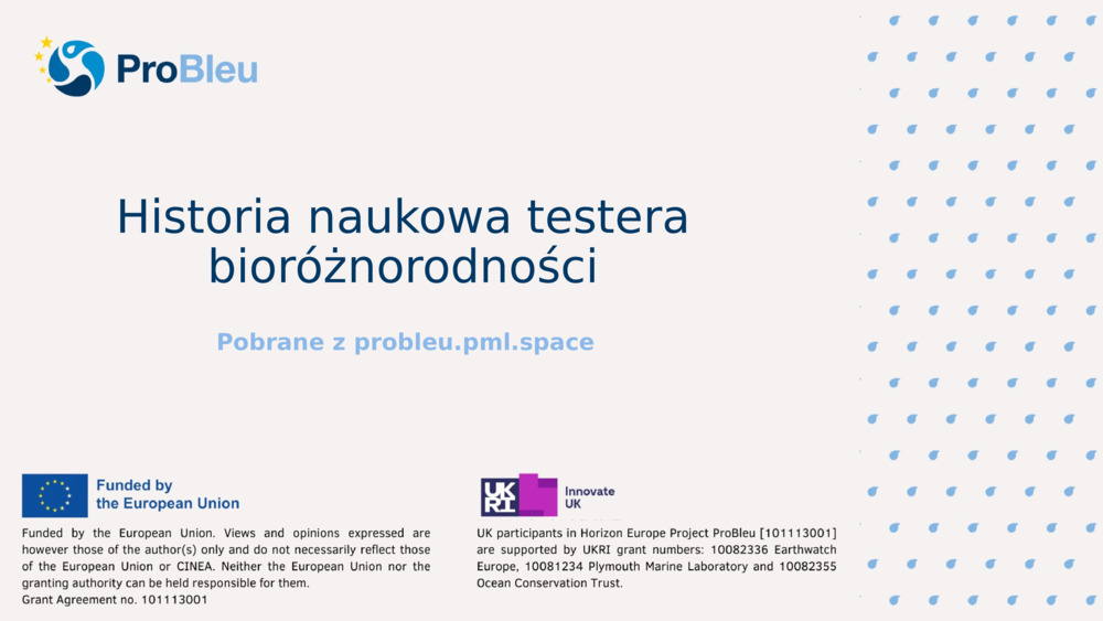 Historia naukowa testera bioróżnorodności