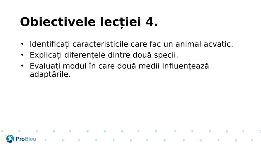 Obiectivele lecției 4.