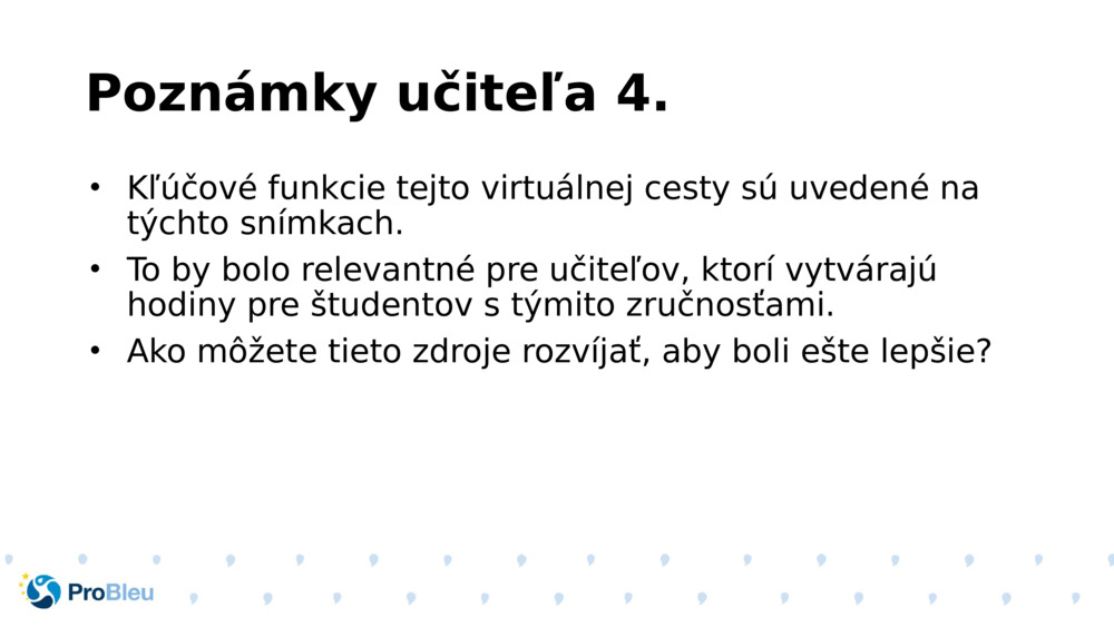 Poznámky učiteľa 4.