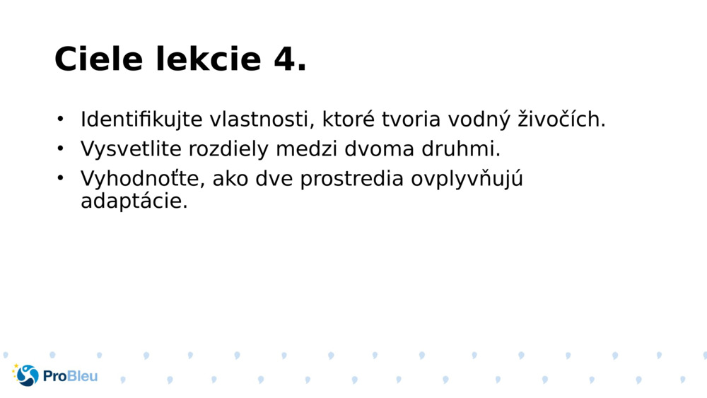 Ciele lekcie 4.