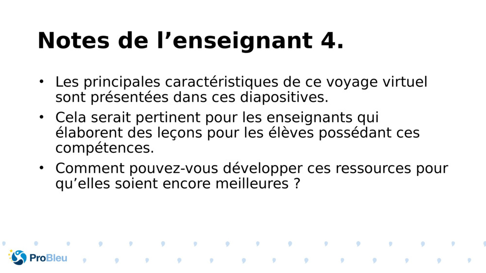Notes de l’enseignant 4.