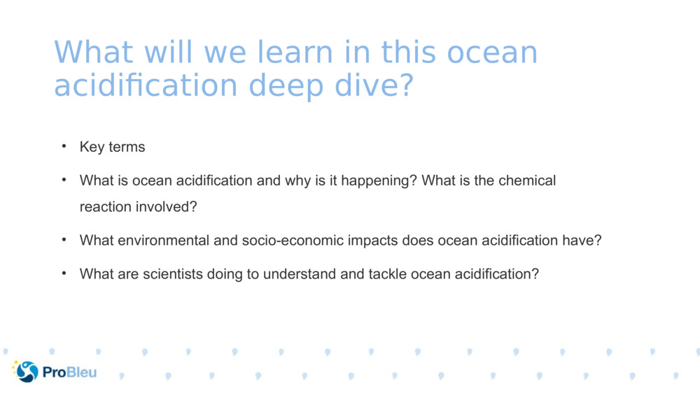 What will we learn in this ocean acidification deep dive?