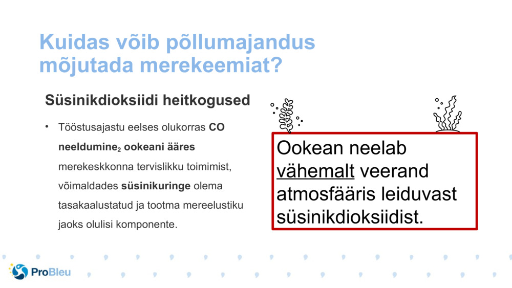 Kuidas võib põllumajandus mõjutada merekeemiat?