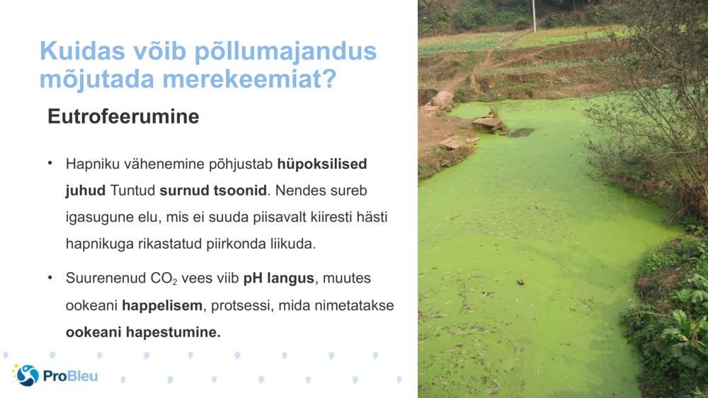 Kuidas võib põllumajandus mõjutada merekeemiat?