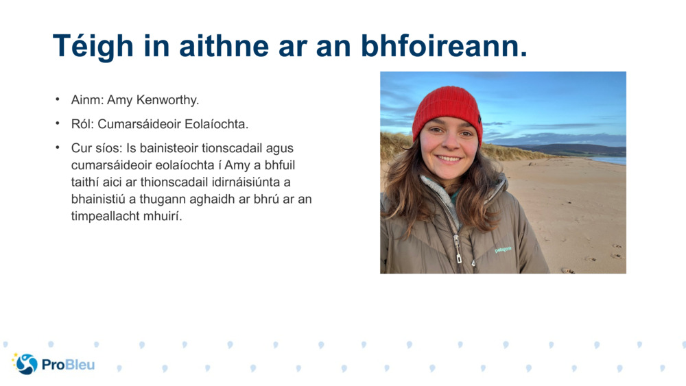Ainm: Amy Kenworthy.