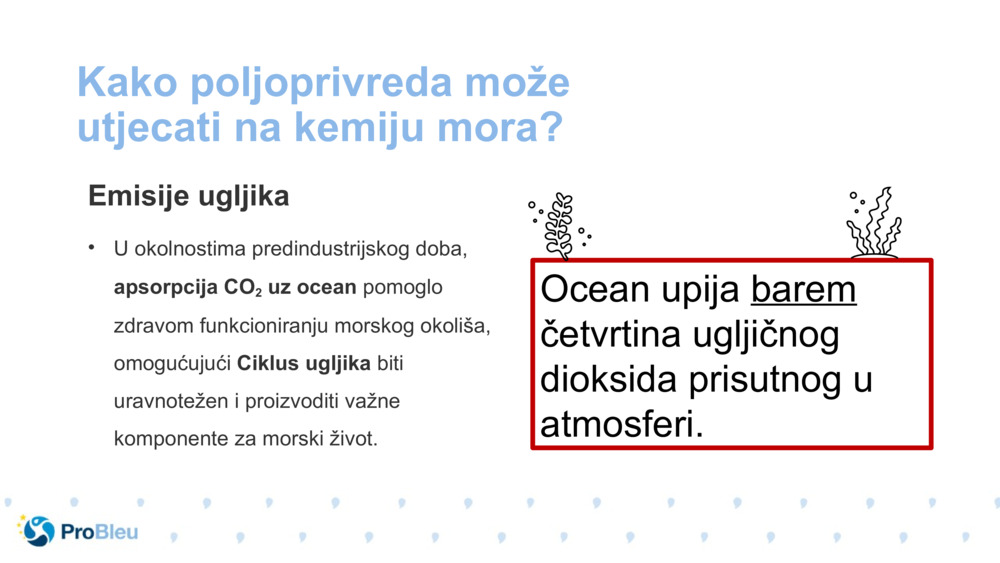 Kako poljoprivreda može utjecati na kemiju mora?
