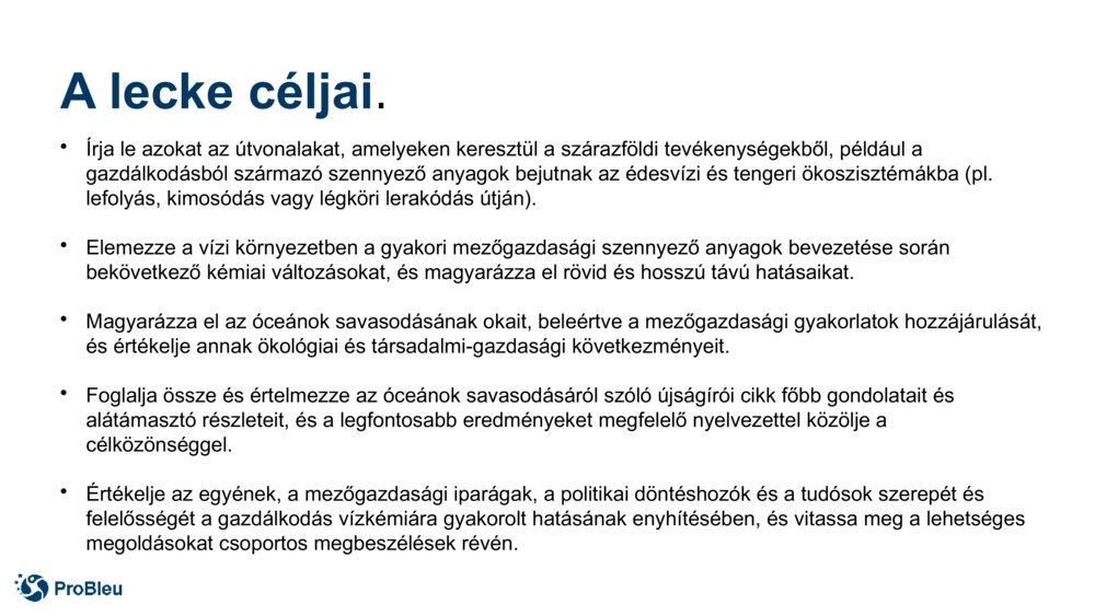 A lecke céljai
