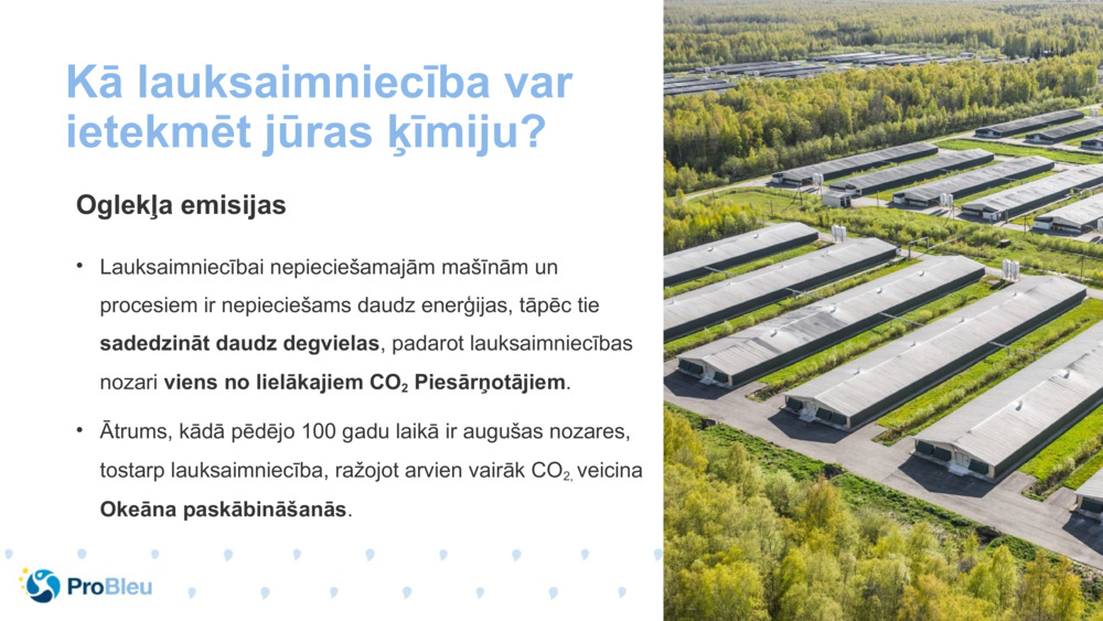 Kā lauksaimniecība var ietekmēt jūras ķīmiju?