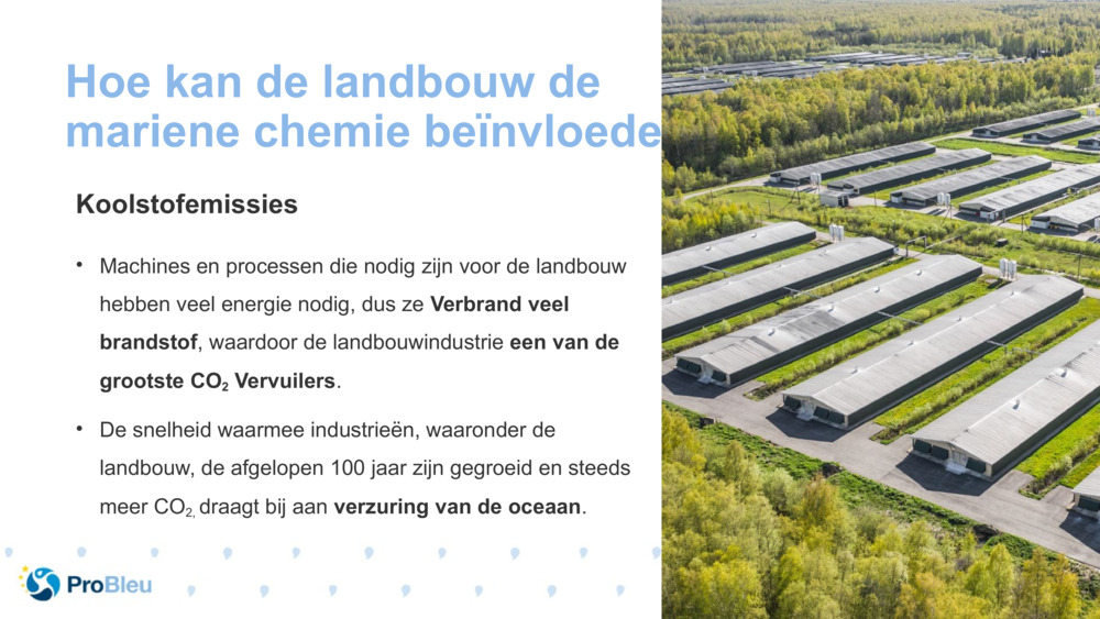 Hoe kan de landbouw de mariene chemie beïnvloeden?