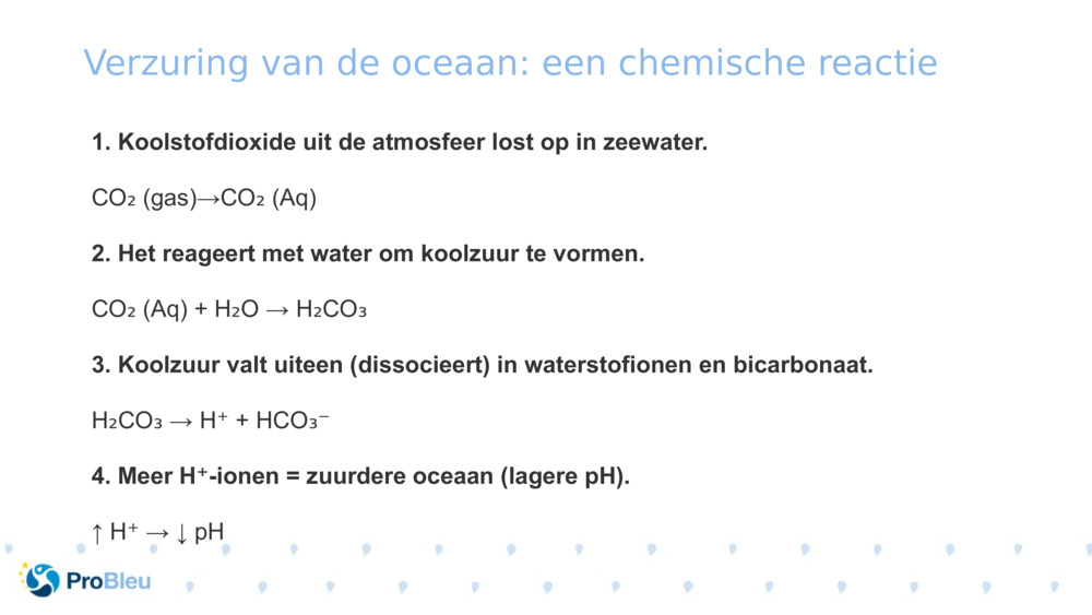 Verzuring van de oceaan: een chemische reactie