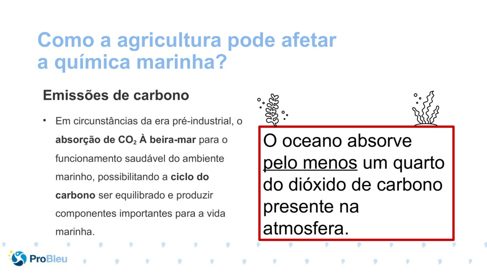 Como a agricultura pode afetar a química marinha?