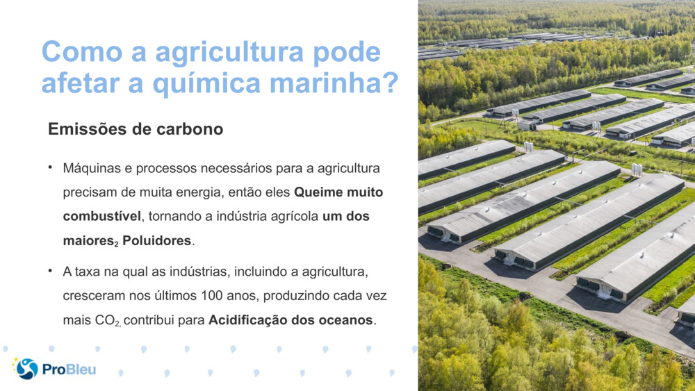 Como a agricultura pode afetar a química marinha?