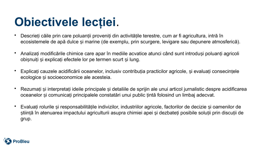 Obiectivele lecției