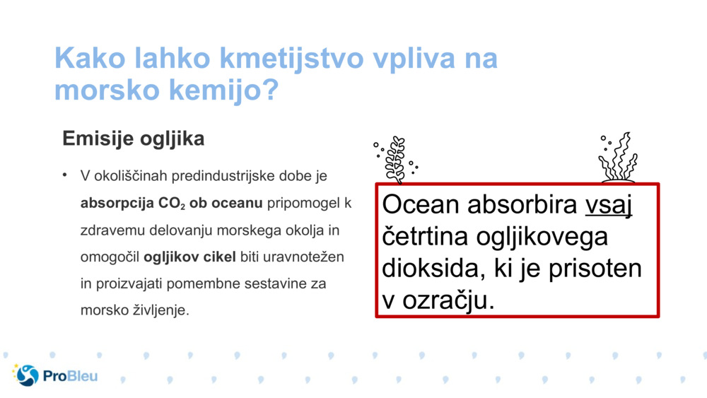 Kako lahko kmetijstvo vpliva na morsko kemijo?