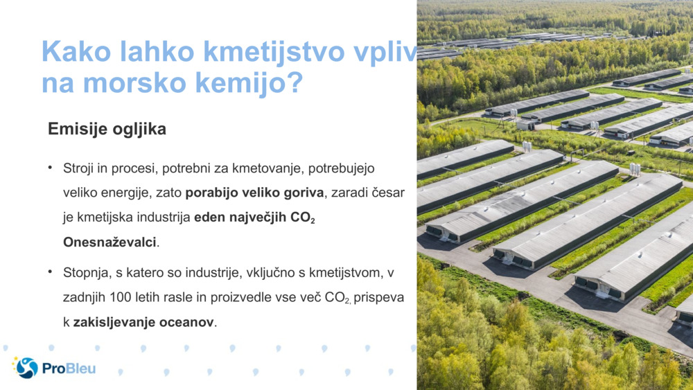 Kako lahko kmetijstvo vpliva na morsko kemijo?