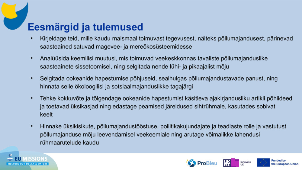 Eesmärgid ja tulemused