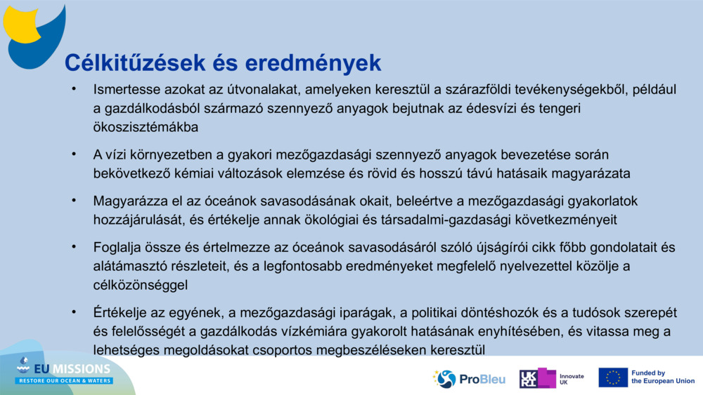 Célkitűzések és eredmények