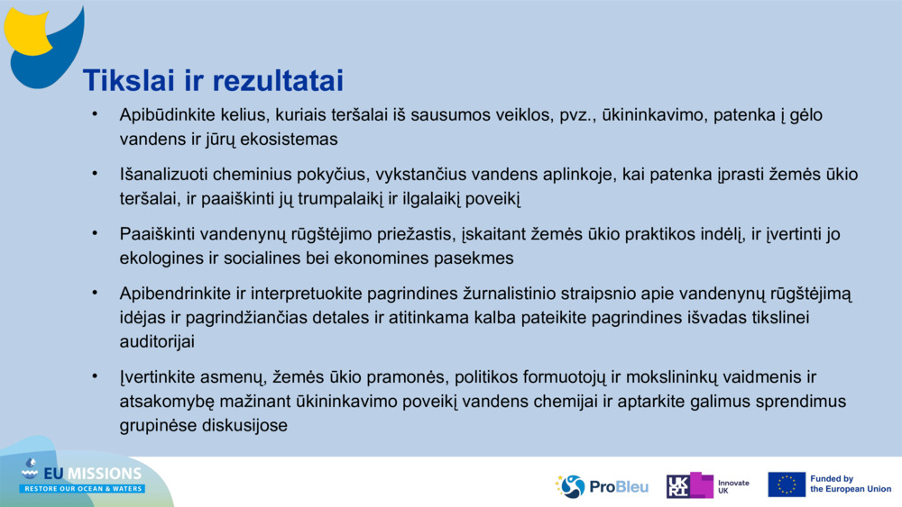 Tikslai ir rezultatai
