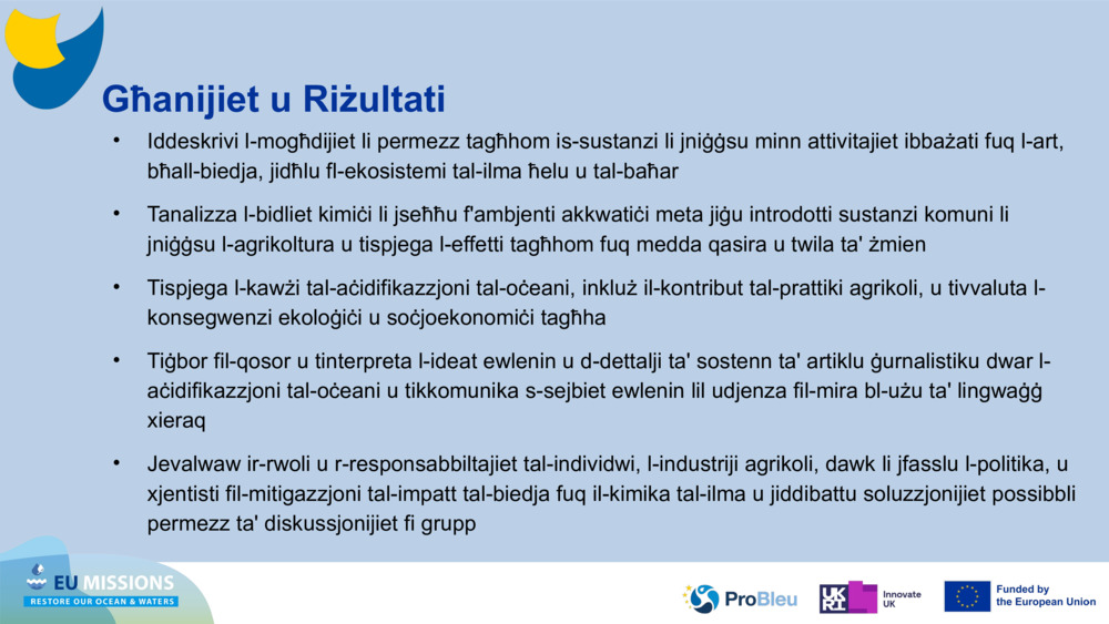 Għanijiet u Riżultati