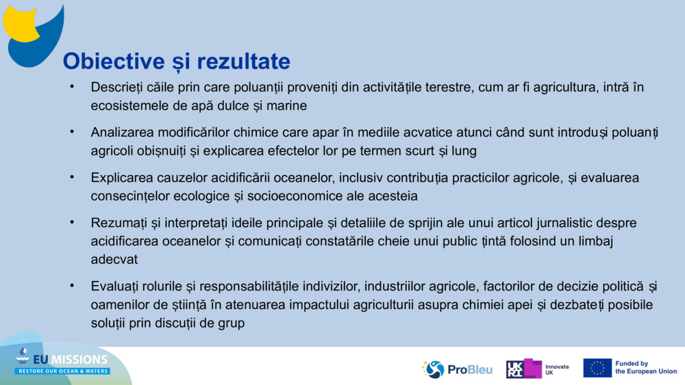 Obiective și rezultate