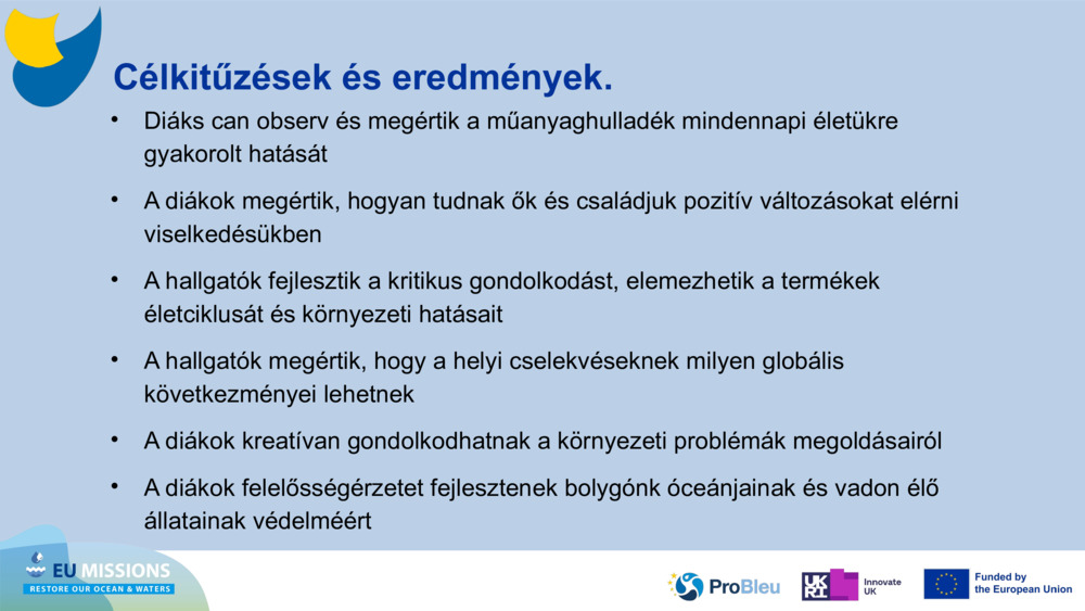 Célkitűzések és eredmények